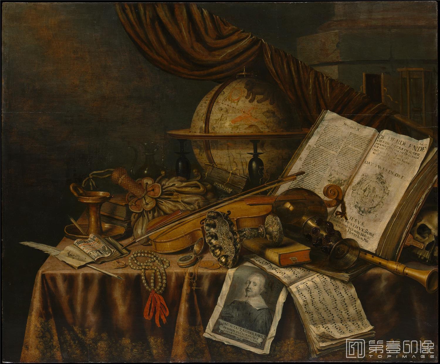 油画-美国纽约大都会美术馆油画藏画-Edwaert CollierVanitas Still Life-0627